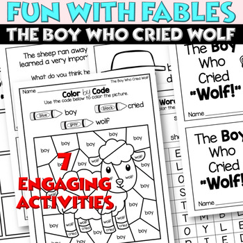 Preview of Fables Activities The Boy Who Cried Wolf Emergent Reader and Writing