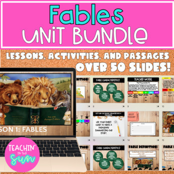 Preview of Fables Literary unit BUNDLE! 5 lessons: THEME, SUMMARY, PLOT, CHARACTERS