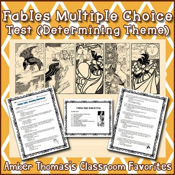 Preview of Fables Multiple Choice Test (Determining Theme)