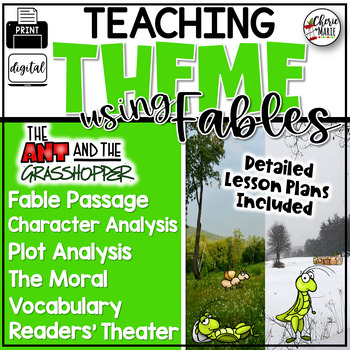 Preview of Fables Teaching Theme Passages Character Plot Activities Readers Theater 3.2 4.2