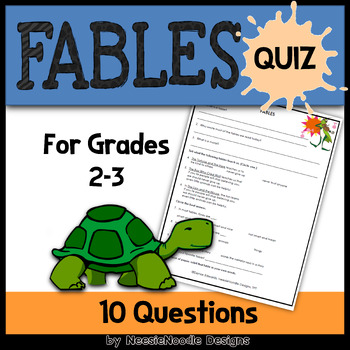 Preview of Fables Quiz to Print or Use Digitally -- Multiple Choice, Fill in the Blanks