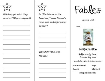 Fables Trifold - myView 2nd Grade Unit 3 Week 1 by Joanna Riley | TpT