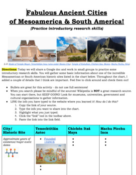 Preview of Fabulous Ancient Cities of Mesoamerica & South America: Practice Research Skills
