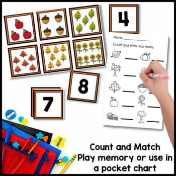 Fall Math Centers for Kindergarten by Time 4 Kindergarten Tiffani Mugurussa