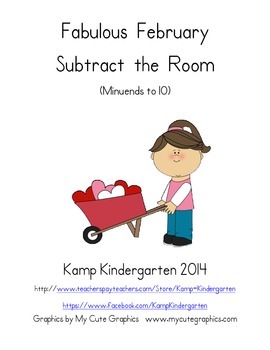 Preview of Fabulous February Subtraction Facts within 10 Subtract the Room