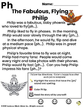 Preview of Fabulous Flying Philip – Reading Practice with Digraph: “ph”