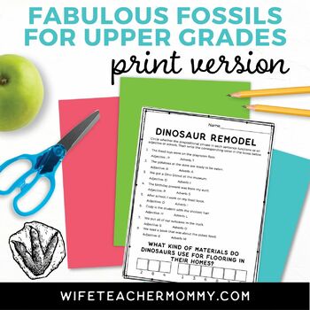 Preview of Fabulous Fossil Unit for Upper Grades - Lesson Plans, Worksheets, Etc. (Print)