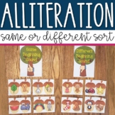 Alliteration Sorting Center Activity for Pre-k and Kindergarten