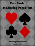 Face Cards, 13 Coloring Pages Plus/Face Cards to Color