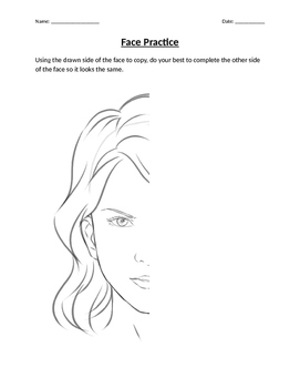 Preview of Face Drawing Practice Worksheet