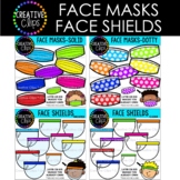 Face Masks and Face Shields {Social Distance Clipart}