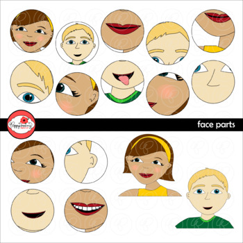 Preview of Face Parts Clipart by Poppydreamz