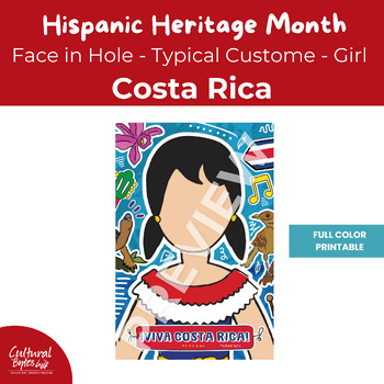 Face in Hole Full Color - Costa Rica - Girl - Typical Costume | TPT