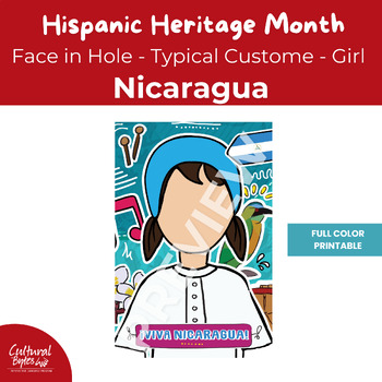 Preview of Face in Hole Full Color - Nicaragua - Girl - Typical Costume
