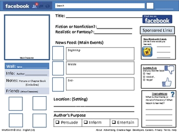 Preview of FaceBook Profile Book Report