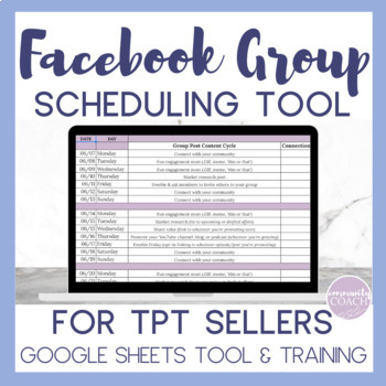 Preview of Facebook Group Post Planning and Content Scheduling Tool for TpT Sellers