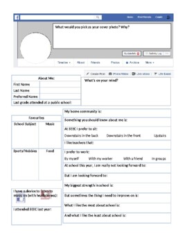 Facebook Profile Template by Creasor #39 s Classroom Creations TpT