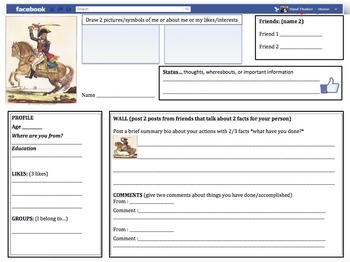 Preview of Facebook Profiles: Latin American Independence leaders Lesson Bundle