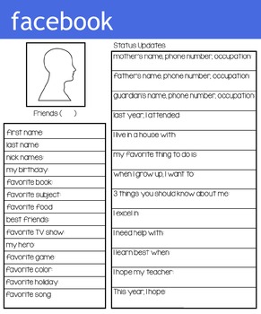 worksheets for pdf kindergarten time Kids Information Worksheet by and Coffee Facebook Student