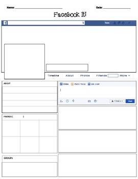 Facebook Template Worksheets Teachers Pay Teachers