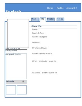 facebook template for students