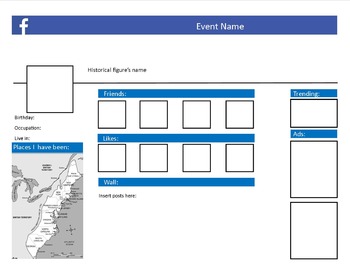 Preview of Facebook template for historical figures or events
