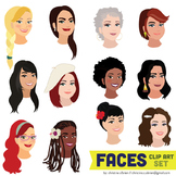 Faces Clip Art Set