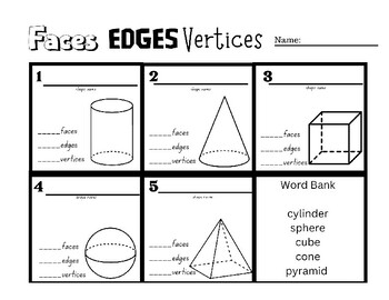 Preview of Faces, Edges, Vertices - 3D shapes