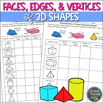 Preview of Faces, Edges, & Vertices of 3D Shapes