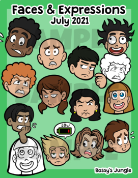 Preview of Faces and Expressions July 2021 set