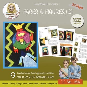 Preview of Faces and Figures Art Lesson (2), 9 Projects, Junior, Middle & Senior School
