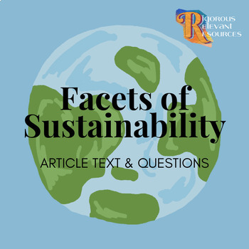 Preview of Facets of Sustainability Lesson - Article Text & Questions