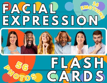 Preview of Facial Expressions Flashcards - Identifying emotions, Non-Verbal Cues, Speech