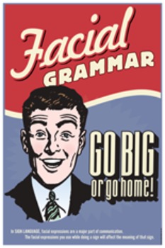 Preview of Facial Grammar. an ASL Classroom poster.