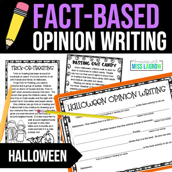 Preview of Fact-Based Halloween Opinion Writing with Articles
