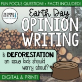 Opinion Writing for Earth Day on Deforestation (Digital & 