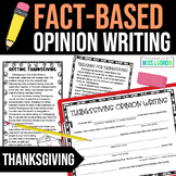 Fact-Based Thanksgiving Opinion Writing with Articles
