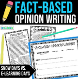 Fact-Based Winter Opinion Writing with Articles - Snow Day