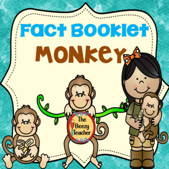 Preview of Monkey Fact Booklet | Nonfiction | Comprehension | Craft