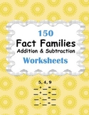 Fact Families - Addition and Subtraction Worksheets