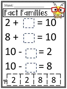 Fact Families Worksheets & Printables by Glistening Gems | TpT