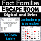 Addition and Subtraction Fact Families Activity: Escape Ro