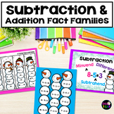 Addition and Subtraction Fact Families Winter Snowman Sort