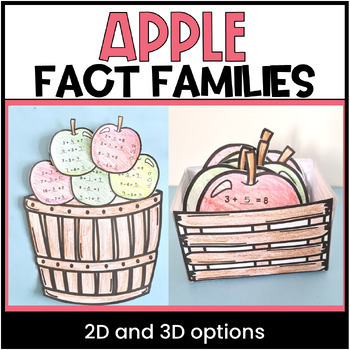 Preview of Fact Families Apple Craft Fall Math Activity