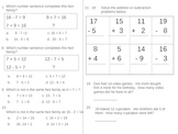 Fact Families Assessment