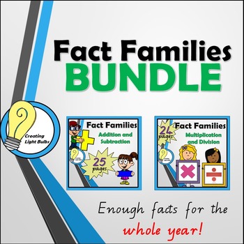 Preview of Fact Families BUNDLE. All Four Operations! Great for Centers & Distance Learning
