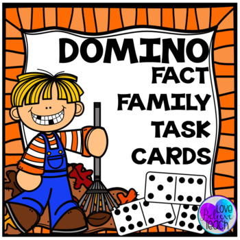 Preview of Fact Families - Fall Themed Domino Task Cards