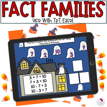 Preview of Fact Families - Halloween Math - Addition and Subtraction - Easel