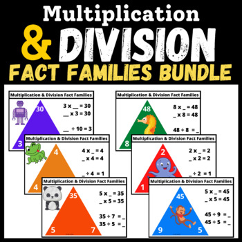 Preview of Fact Families Multiplication & Division  Bundle Boom Cards ™ End of Year