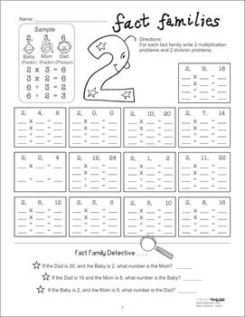 fact families multiplication division facts common core aligned